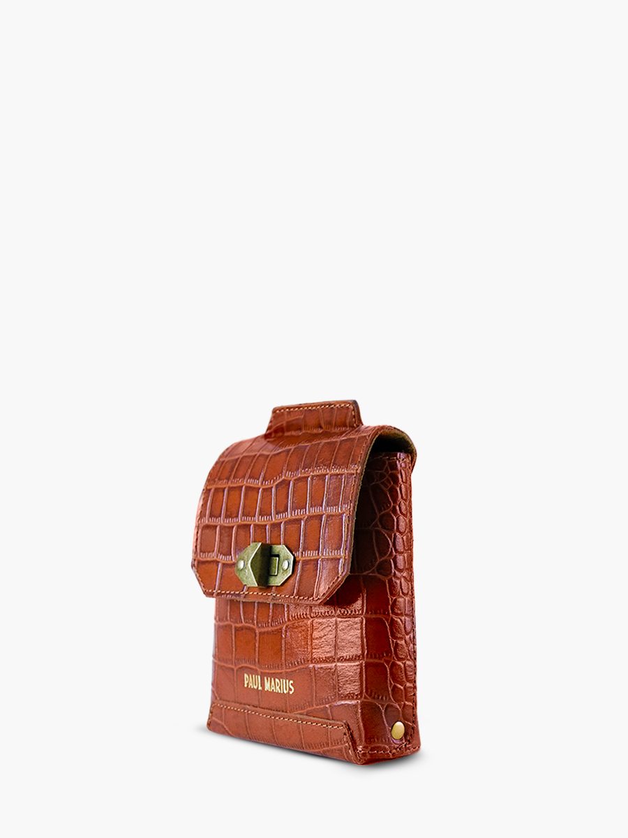 Foto-Seitenansicht-Handytasche-Leder-Damen-Agathe-Alligator-braun-Paul-Marius-M70-A-L