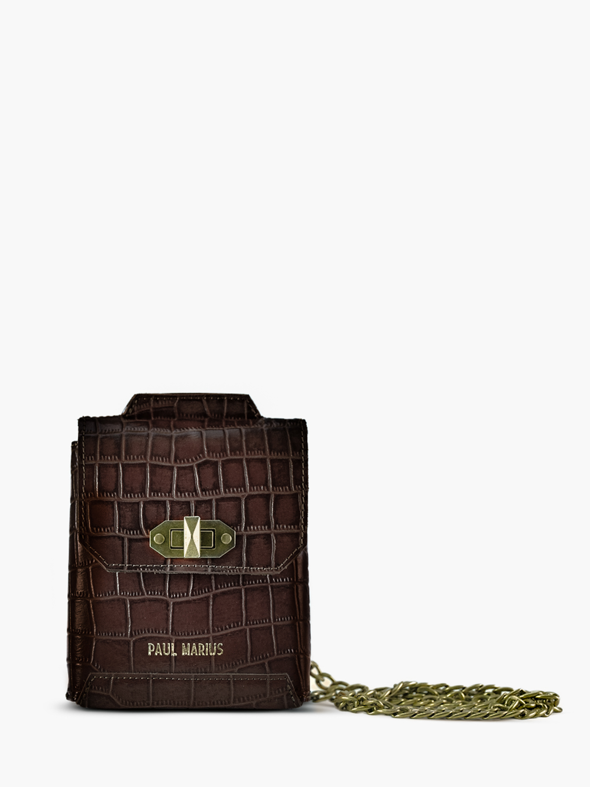 Foto-Vorderansicht-Handytasche-Leder-Damen-Agathe-Alligator-braun-Paul-Marius-M70-A-DB