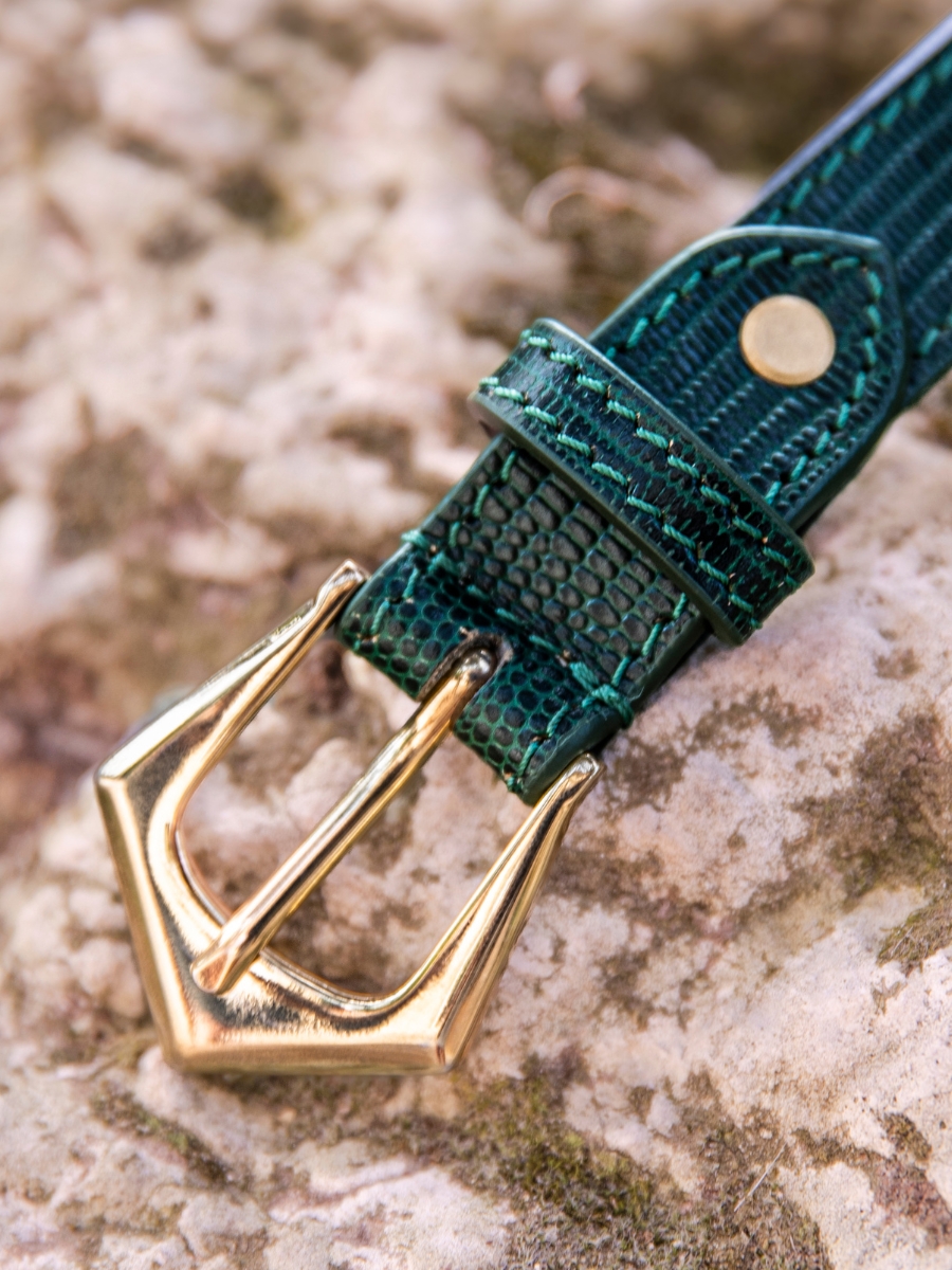 Foto-Ansicht-von-dem-Gürtel-für-Frauen-grün-LaCeinture Albane 1960-Malachit-Paul-Marius-LB-L-DG