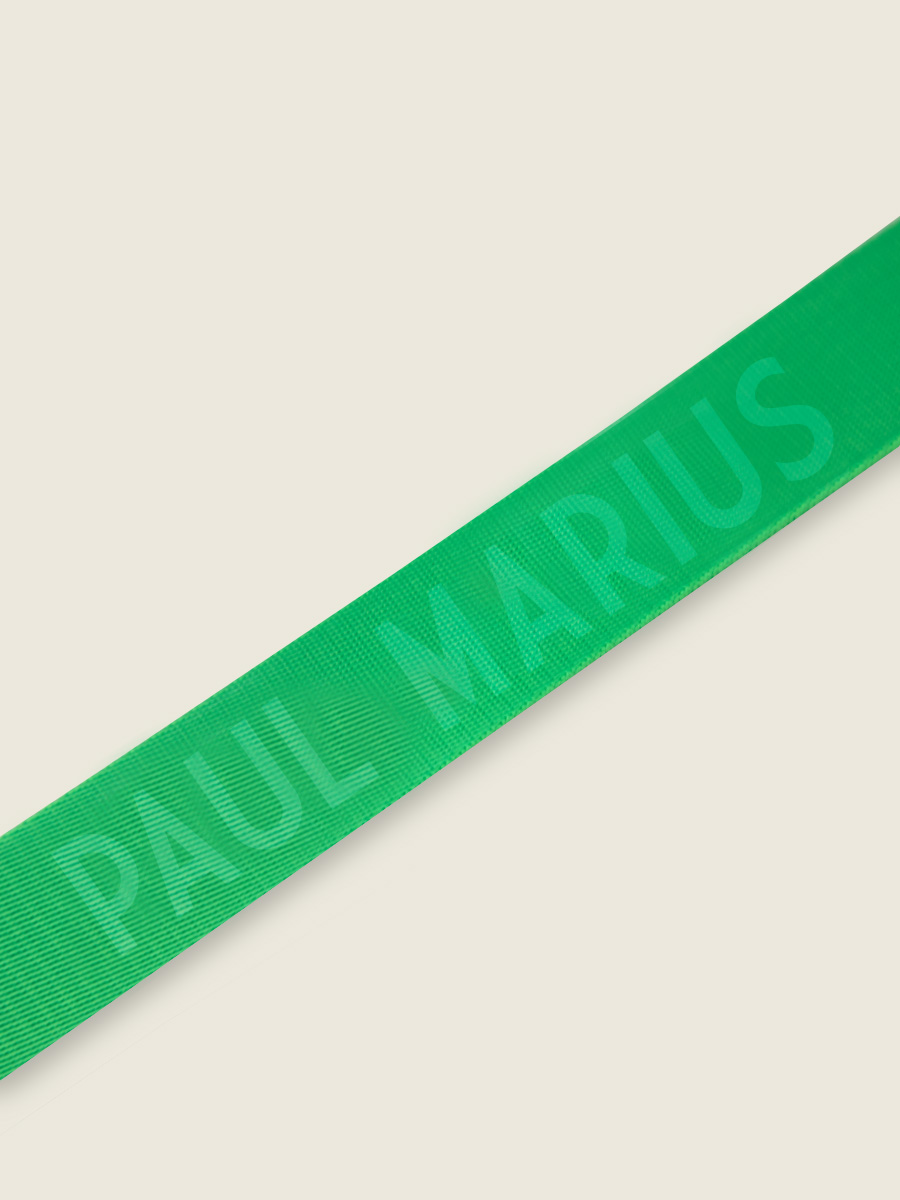 Fotoansicht-Zoom-Material-Halbmondtasche aus grünem Leder Garance Neon Paul Marius W40 NE GR