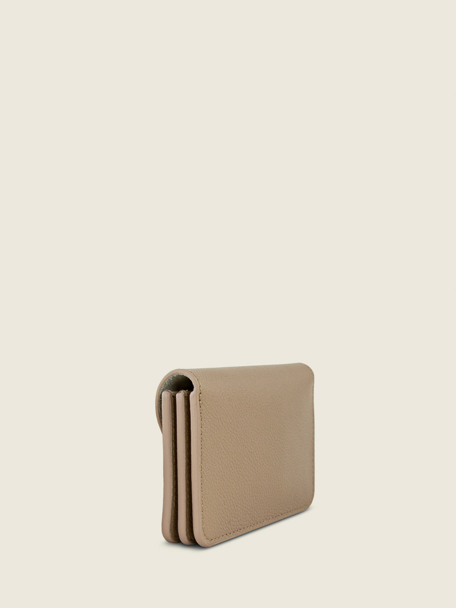 Geldbörse aus Leder Basile taupe Ansicht von hinten M75 BEI