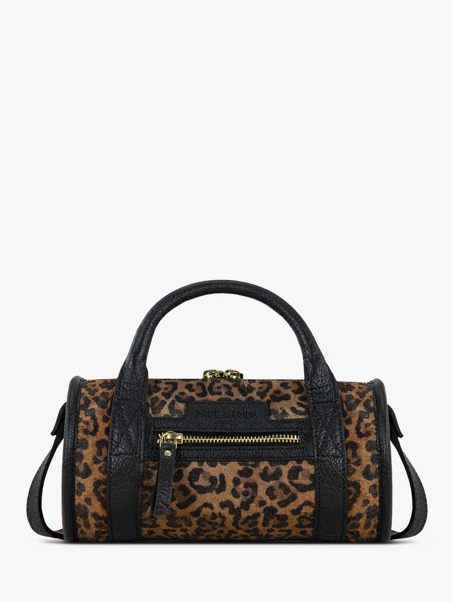 Umhängetasche Charlie Leopard schwarz Ansicht von vorne W30 LP B