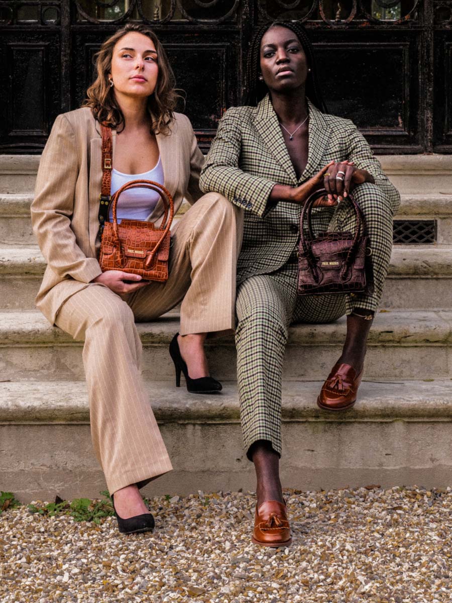 Foto-Tragetasche-Handtasche-Leder-Damen-Colette-XS-Alligator-braun-Paul-Marius-W28XS-A-L