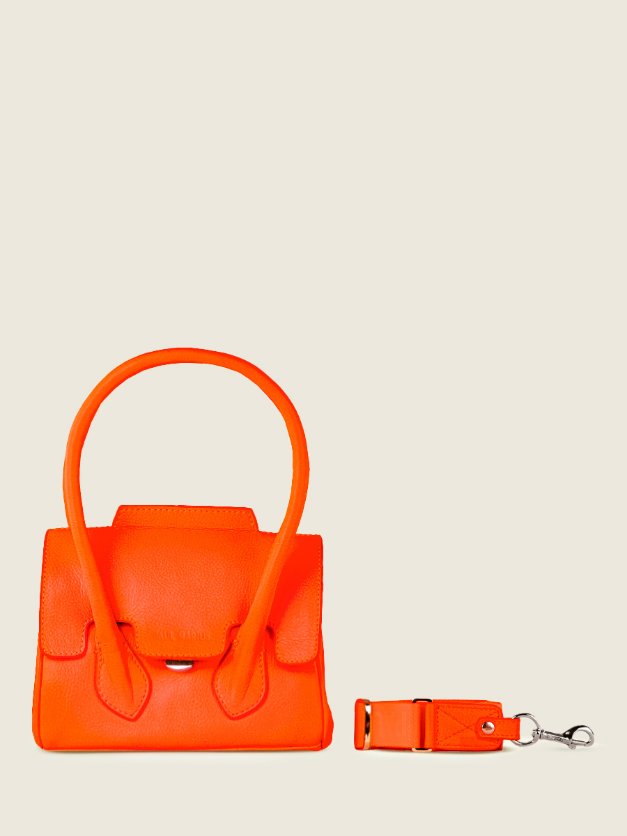 Fotoansicht-Seite-Mini-Handtasche-Leder-orange-Colette-XS-Neon-Paul-Marius-W28XS-NE-O