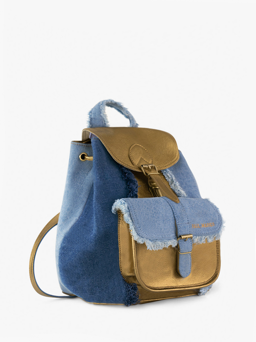 Foto-Seitenansicht-Rucksack-Leder-Jean-Damen-LeBaroudeur-Denim-Paul-Marius-M40-OG-Denim