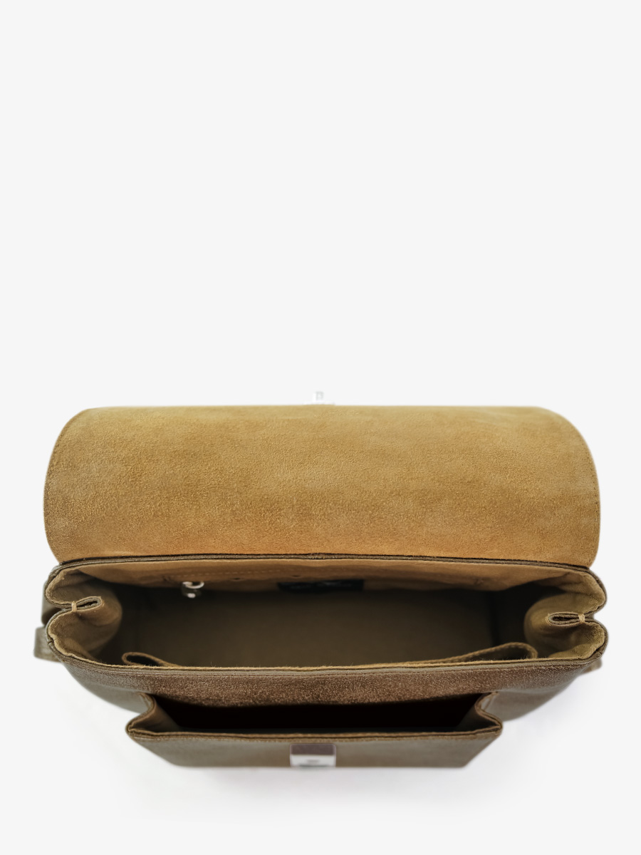 Fotoansicht Innenraum Umhängetasche aus metallisiertem Leder, braun Diane S, braun Paul Marius W035S-C