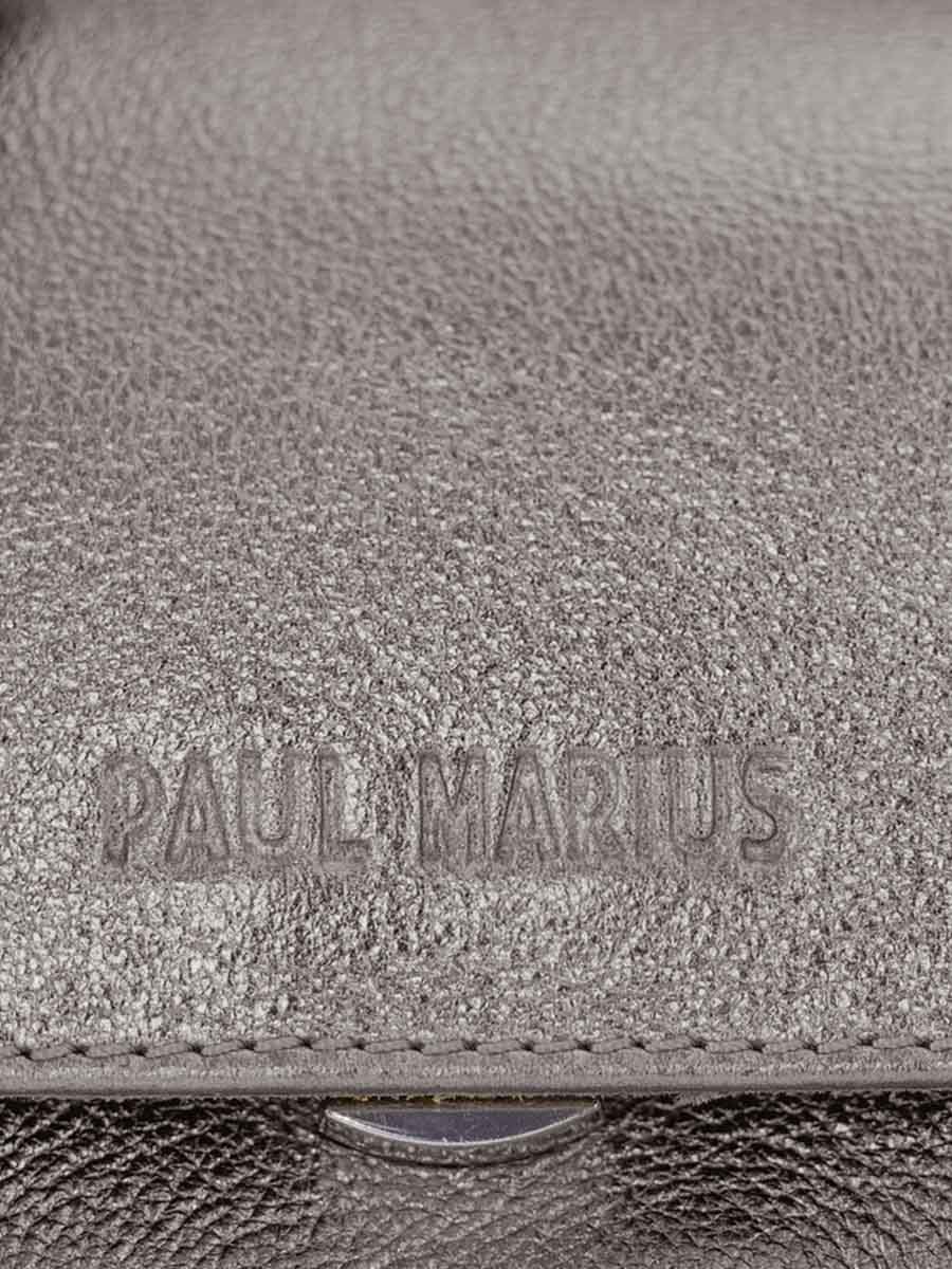 Foto-Fokus-Material-Mini-Umhängetasche-Leder-metallisiert-silber-Diane-XS-Stahl-Paul-Marius-w035xs-gm
