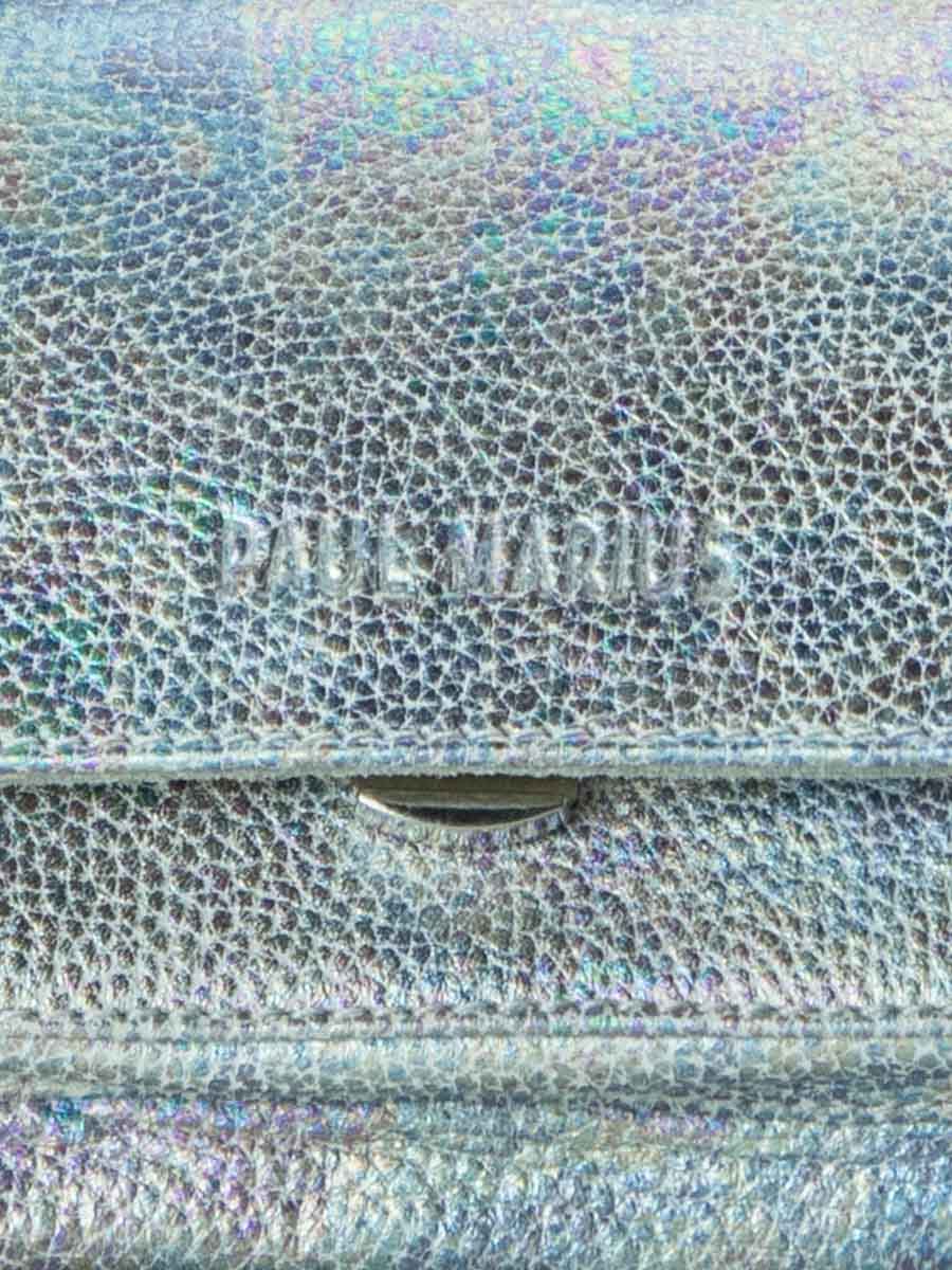 Foto-Fokus-Material-Mini-Umhängetasche-Leder-weiß-holographisch-Diane-XS-Granite-Paul-Marius-W35XS-GRA-W