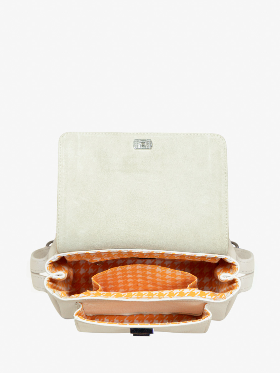 Fotoansicht Mini-Umhängetasche aus weißem Leder Diane XS Vedette Paul Marius W35XS W