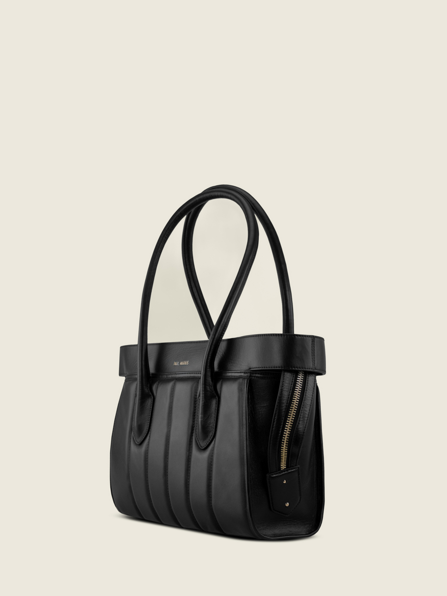 Reisetasche-Handtasche-gesteppt-Eros-Satteltasche-schwarz-Seitenansicht-W52M-MAT-S-B