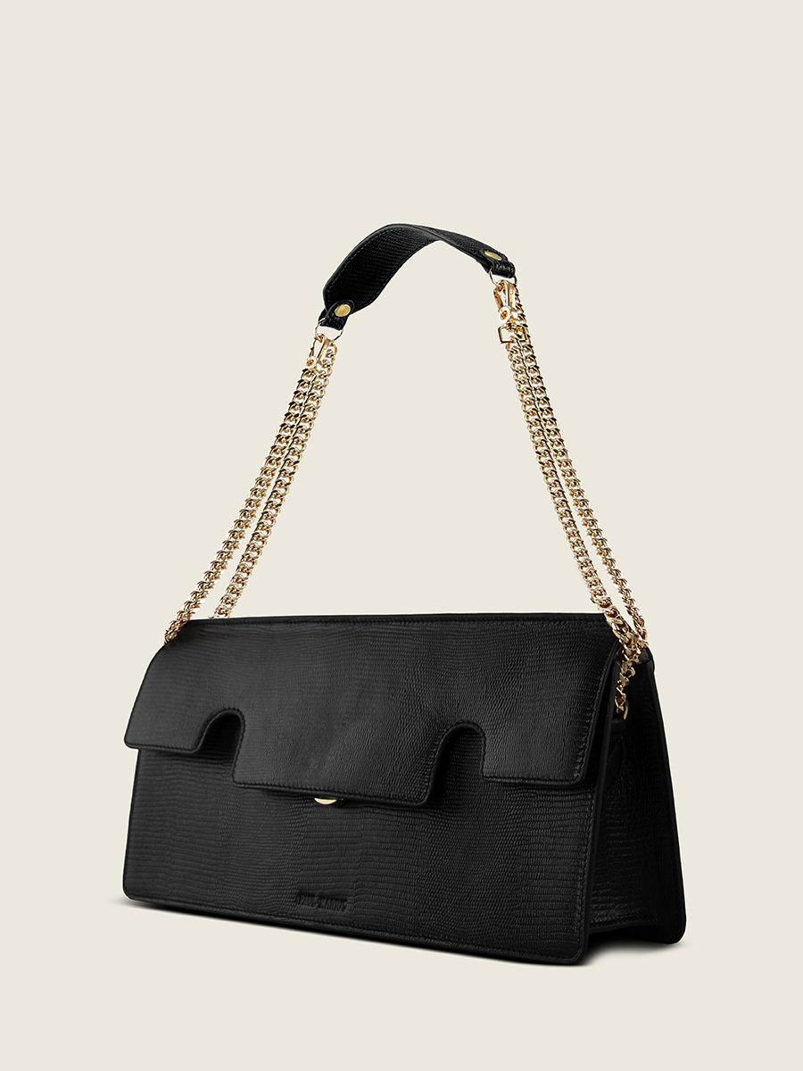 Fotoansicht-Rückseite-Baguette-Tasche-Leder-schwarz-tiefschwarz-Gabrielle-ultra-lang-1960-paul-marius-w42l-l-b