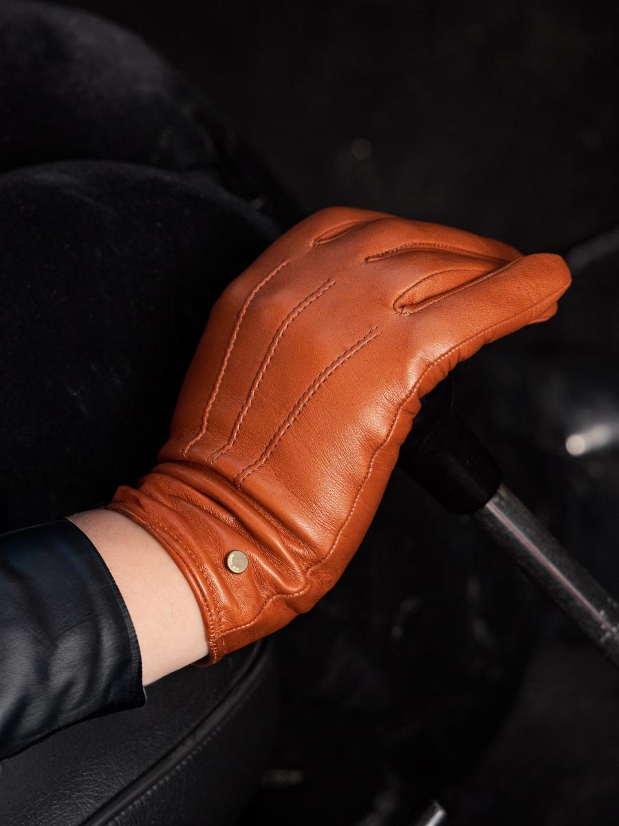 Foto-Ansicht-Seite-Handschuhe-Leder-braun-Paul Marius