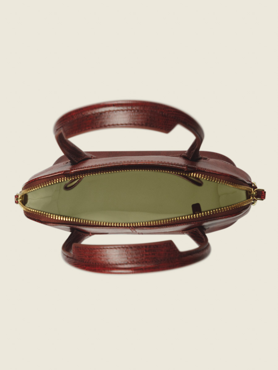 Fotoansicht von innen Mini-Handtasche aus rotem Leder Gisèle XS 1960 Granat Paul Marius W32XS L R