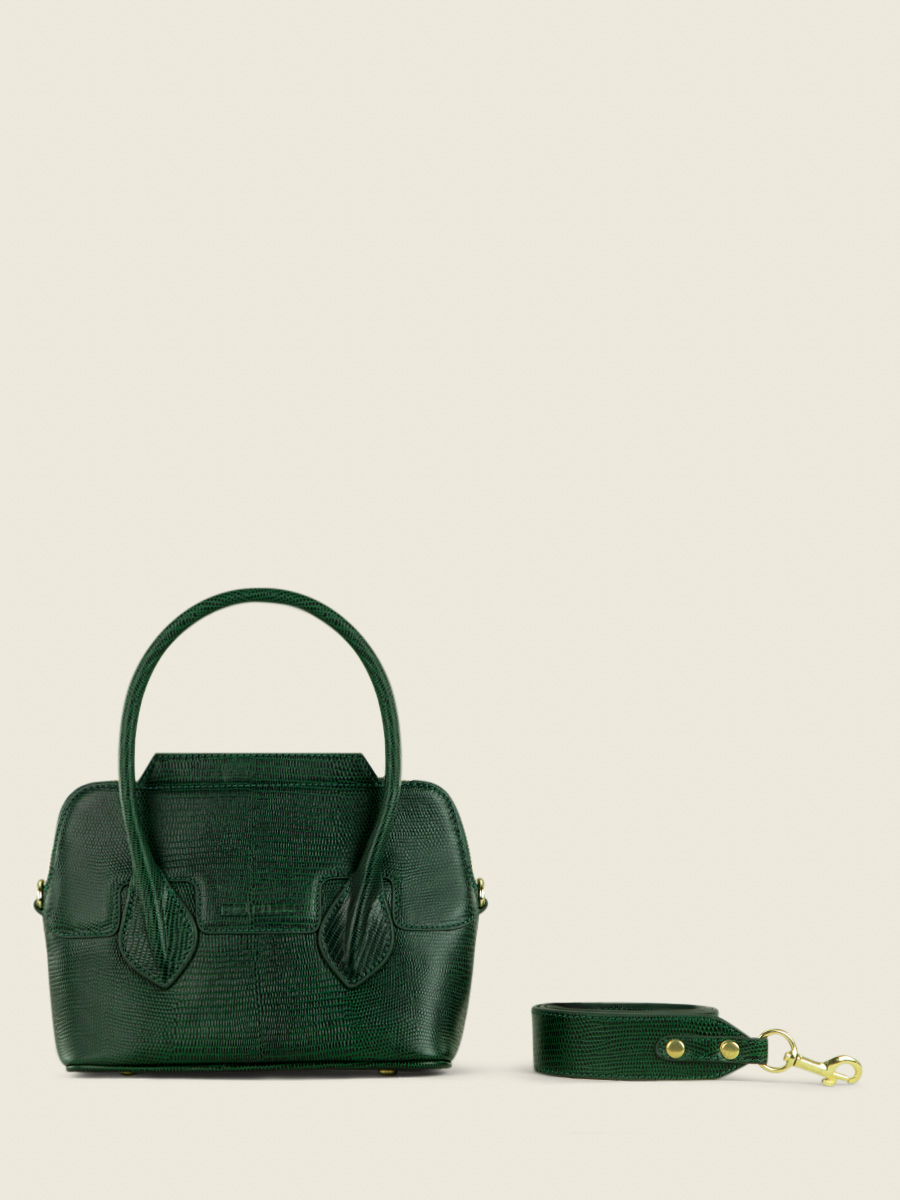 foto-ansicht-von-vorne-mini-handtasche-leder-grün-gisele-xs-1960-malachite-paul-marius-w32xs-l-dg
