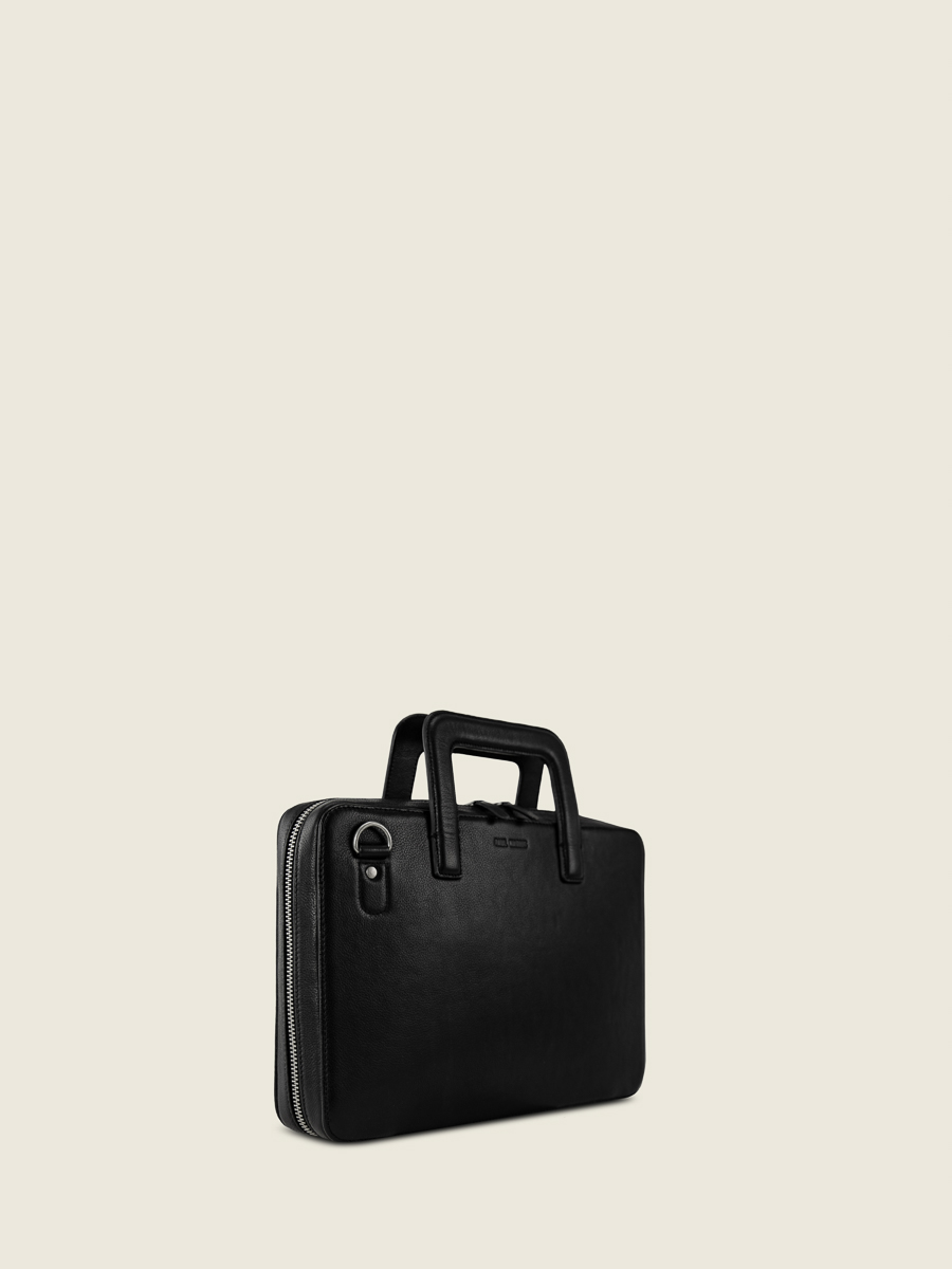 Fotoansicht von der Seite Aktentasche aus Leder Unisex schwarz Henri Noir Paul Marius B10 B