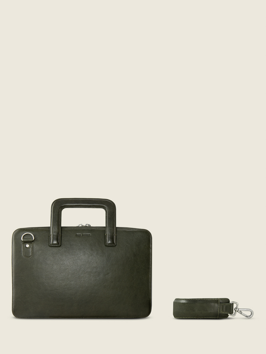 Foto-Vorderansicht-Dokumententasche-Leder-Unisex-grün-Henri-grün-englisches-Paul-Marius-B10-GR