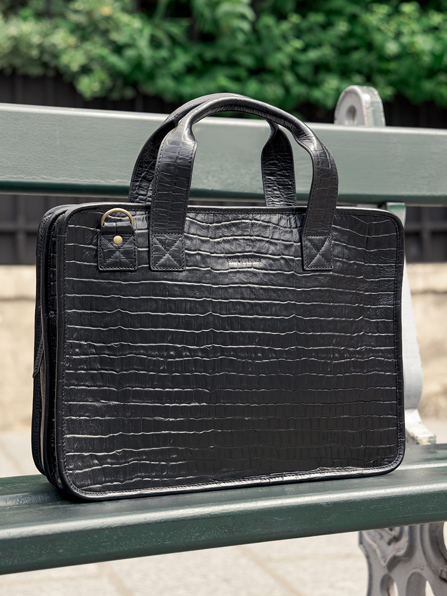 Foto-Vorderansicht-Dokumententasche-Leder-Unisex-schwarz-LeConquérant-N2-Heritage-Tiefschwarz-Paul-Marius-B05-CR-B