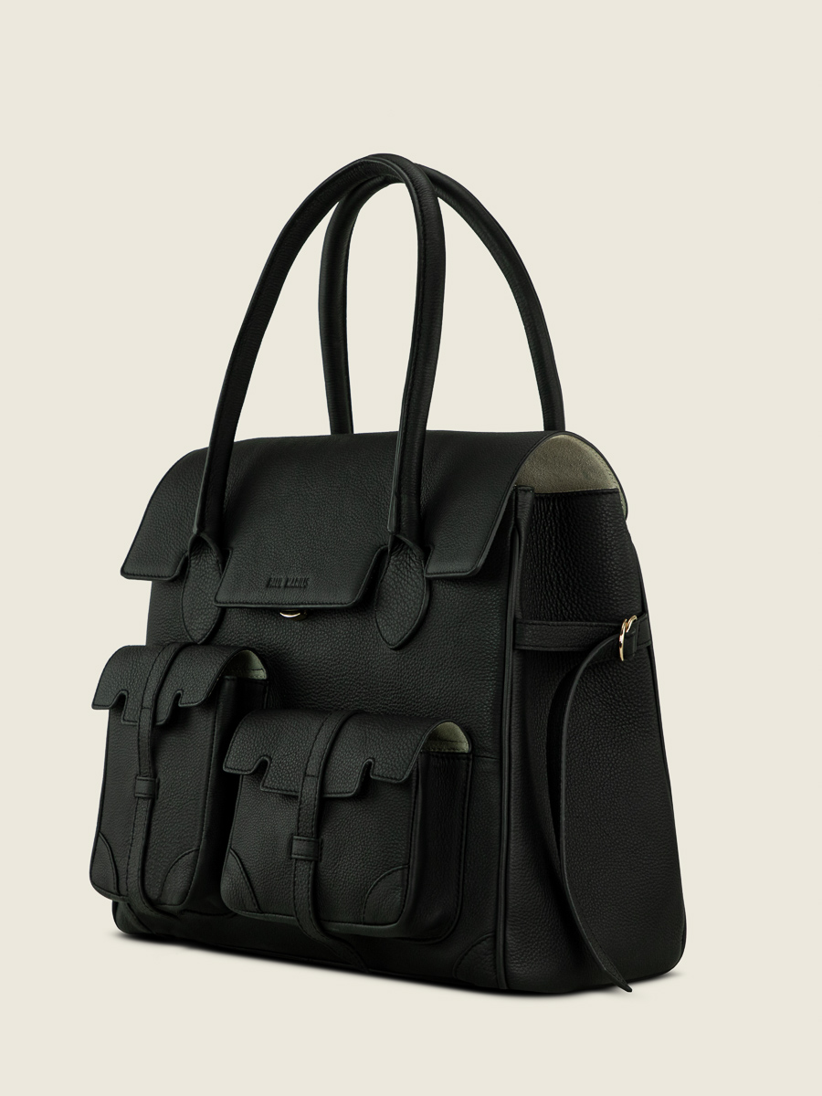 Reisetasche James Noir Charbon Seitenansicht W53-BM-B-KH