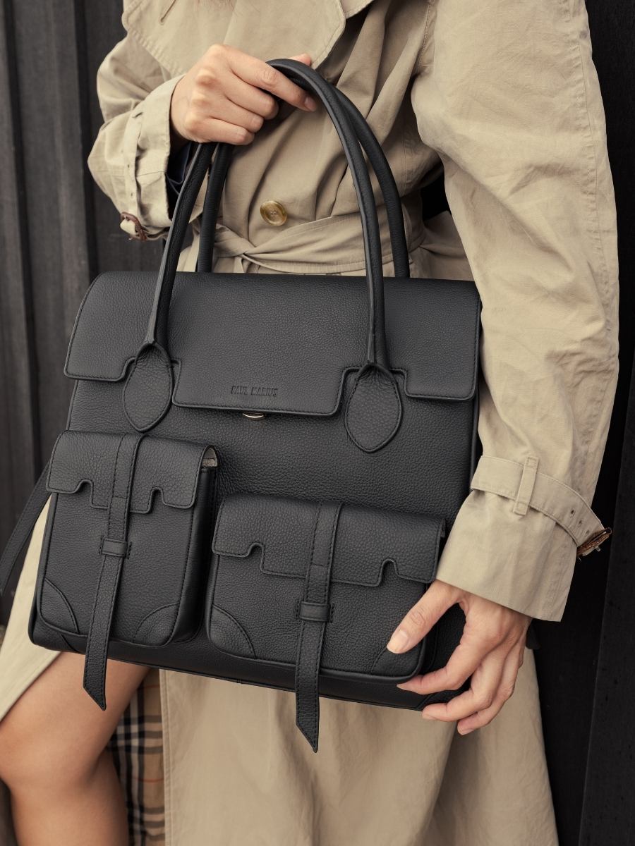 Reisetasche James Schwarz-Kohle Zoom-Ansicht Material W53 BM B-KH