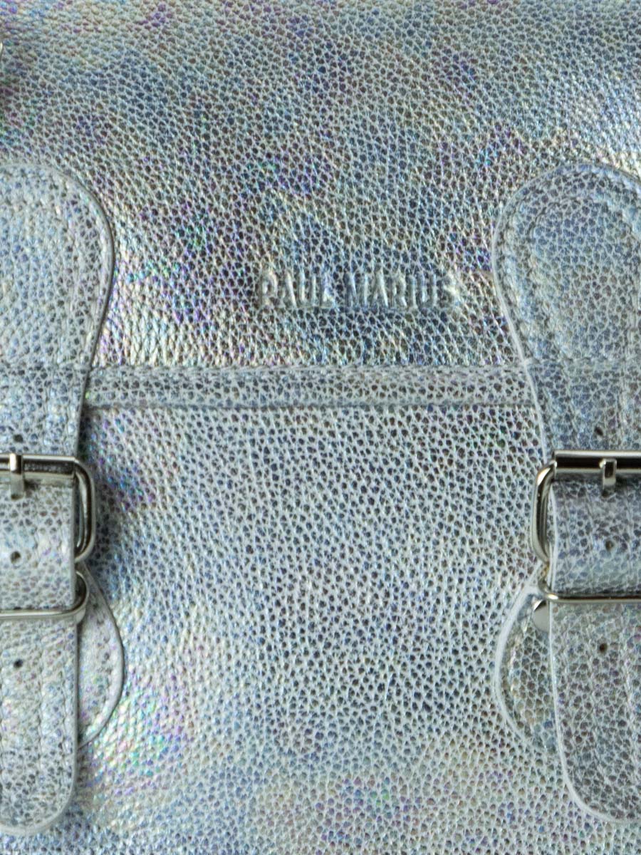 Foto-Fokus-Material-Umhängetasche-Leder-weiß-holographisch-Lasacoche-S-Granite-Paul-Marius-M02S10-GRA-G-B