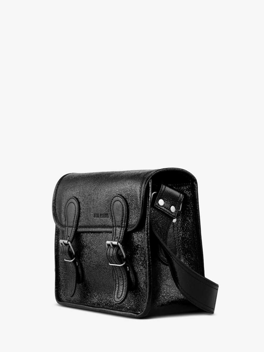 Umhängetasche schwarz glitzernd Lasacoche S Eclipse Ansicht von der Seite M02S10 B