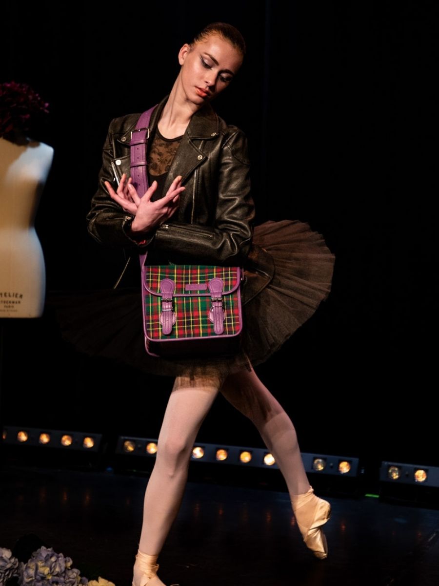 Foto-Fokus-Material-Umhängetasche-Leder-Stoff-Tartan-Lasacoche-S-Versus-Paul-Marius-M02S10-SCO-GR-P