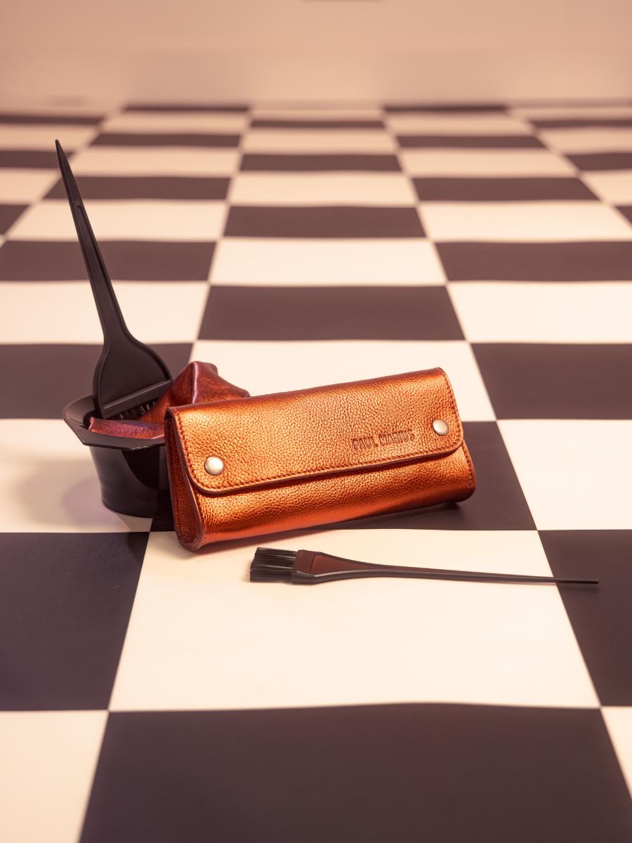 Fotoansicht Innenansicht Etui Leder Kupfer metallisiert LaTrousse de PAUL Ginger Paul Marius M58 M O