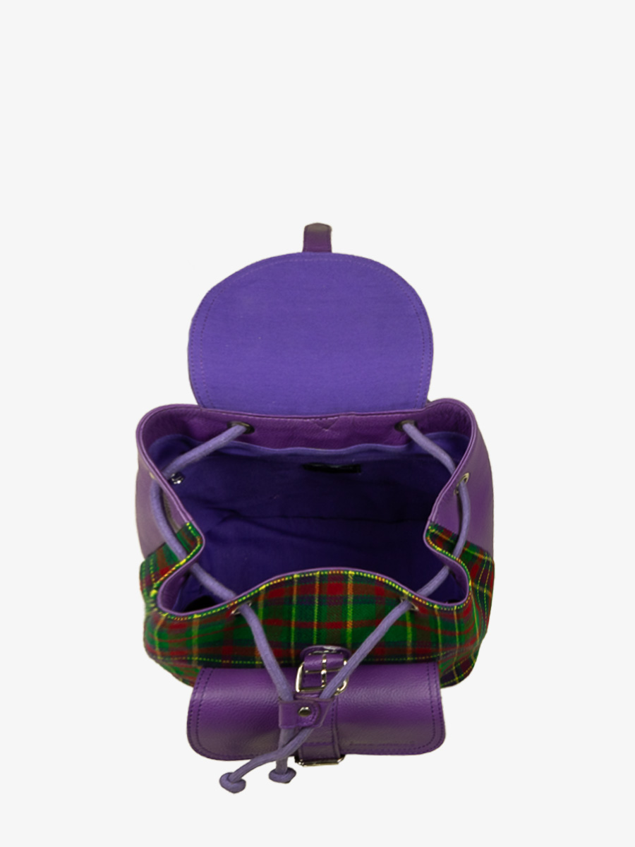 Fotoansicht-Tragegurt-Rucksack-Leder-Stoff-Tartan-LeBaroudeur-Versus-Paul-Marius-M40-SCO-GR-P
