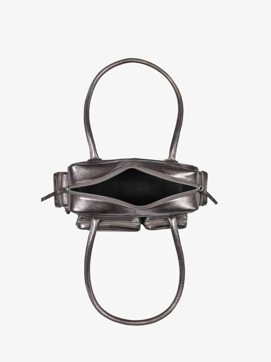 tasche-mit-mehreren-taschen-silberfarbenes-leder-lebasset-90er-jahre-stahl-innenansicht-w56-gm