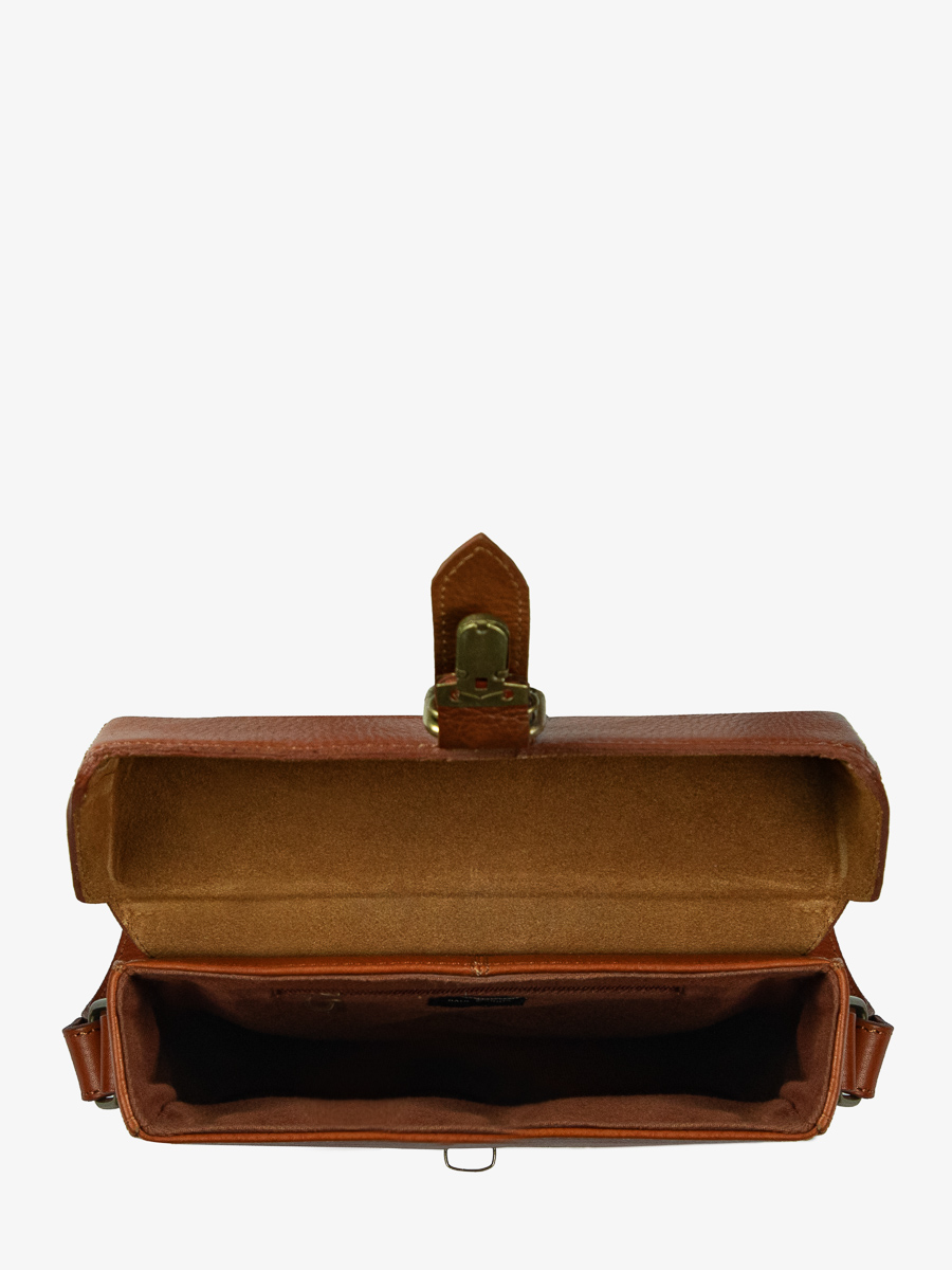 Umhängetasche LeCoquin Cognac Öl Innenansicht M405 OL