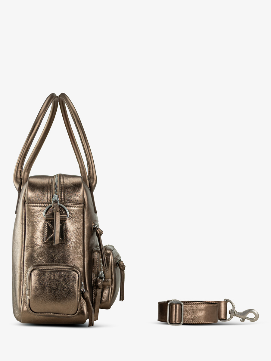 Dokumentenmappe mit mehreren Fächern LeDandy 90s Kupfer Seitenansicht W204-c