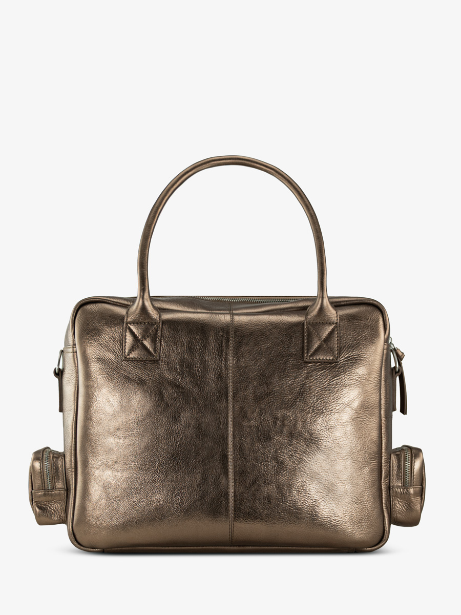 Aktentasche mit mehreren Fächern Ledandy 90s Kupfer Ansicht von hinten w204-c