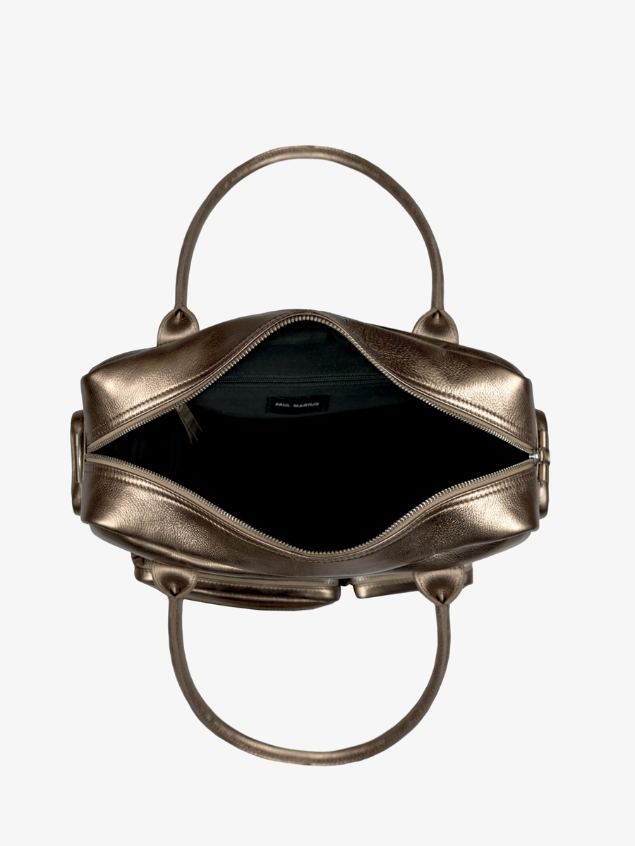 Dokumentenmappe mit mehreren Fächern Ledandy 90s Kupfer Innenansicht W204-c