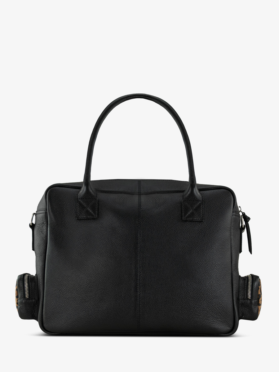 Aktentasche mit mehreren Fächern LeDandy 90s Leopard Ansicht von hinten w204-lp-b