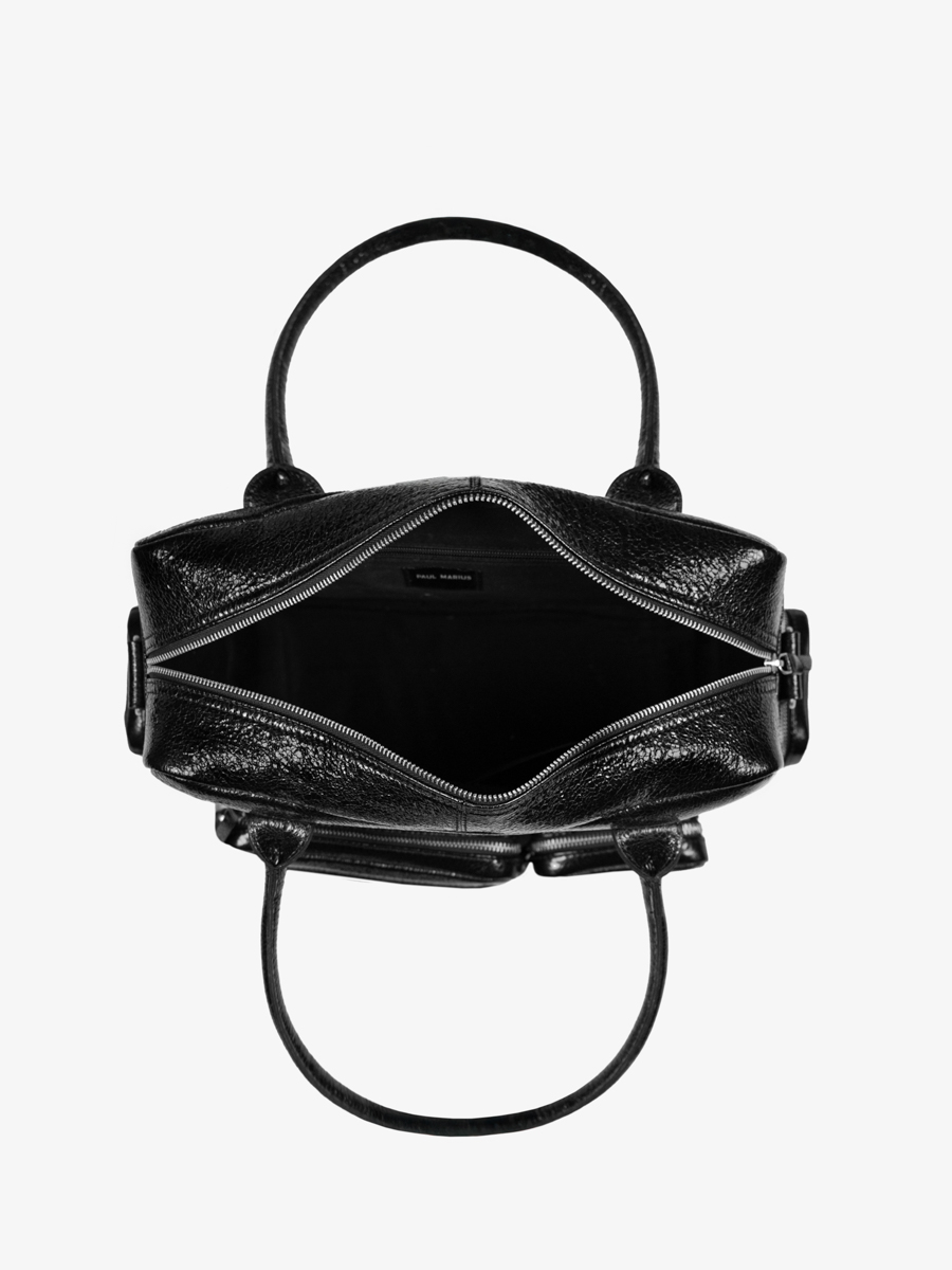 Dokumentenmappe mit mehreren Fächern, schwarz glitzernd, LeDandy 90s Eclipse, Innenansicht, W204 M B