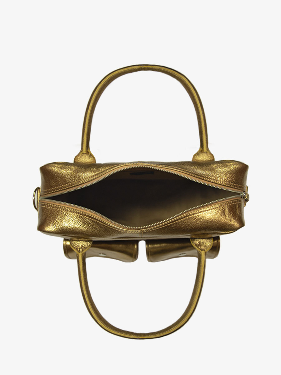 Fotoansicht Innenansicht Handtasche aus Leder für Damen, goldfarben, Ledandy Bronze, Paul Marius, W04 OG