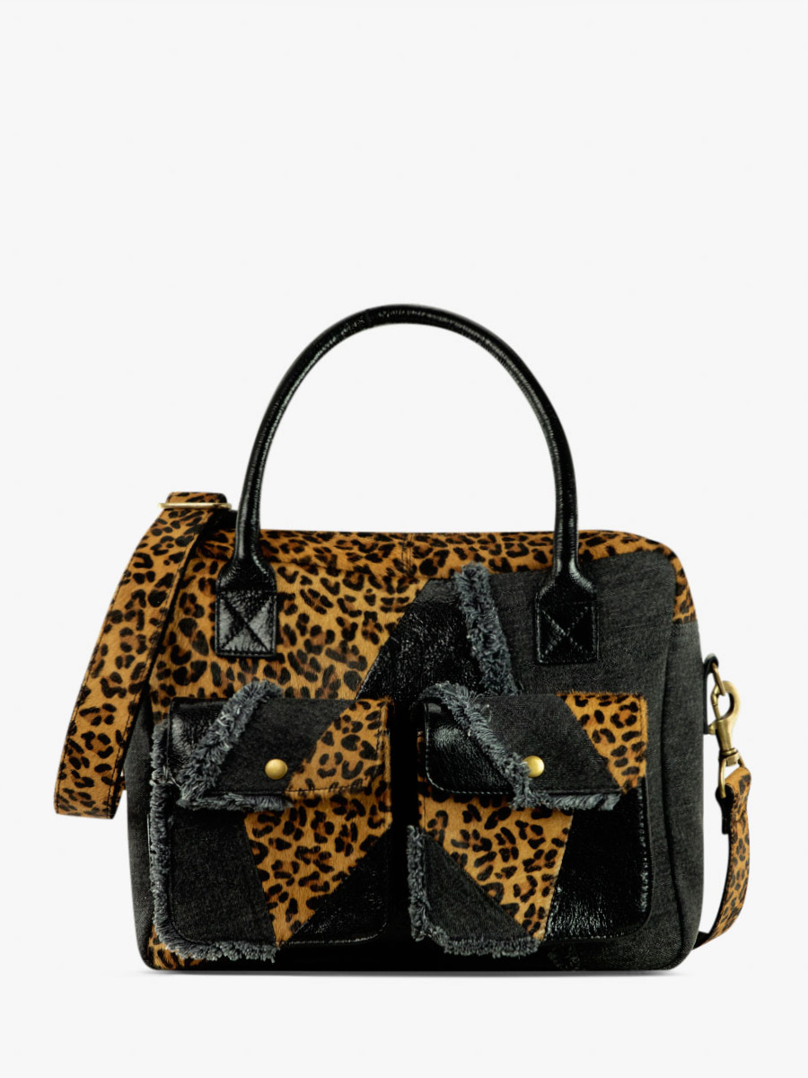 Fotoansicht-Seite-Handtasche-Leder-schwarz-Leopard-LeDandy-Chimere-Denim-schwarz-Paul-Marius-W04-CH-B-Denim