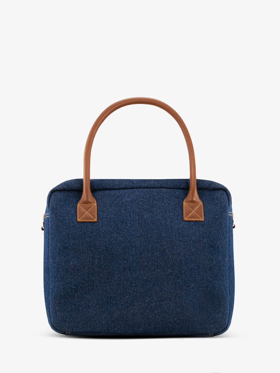 Aktentasche aus blauem Denim von Ledandy – Rohdenim – Rückansicht – w04-dblu-denim