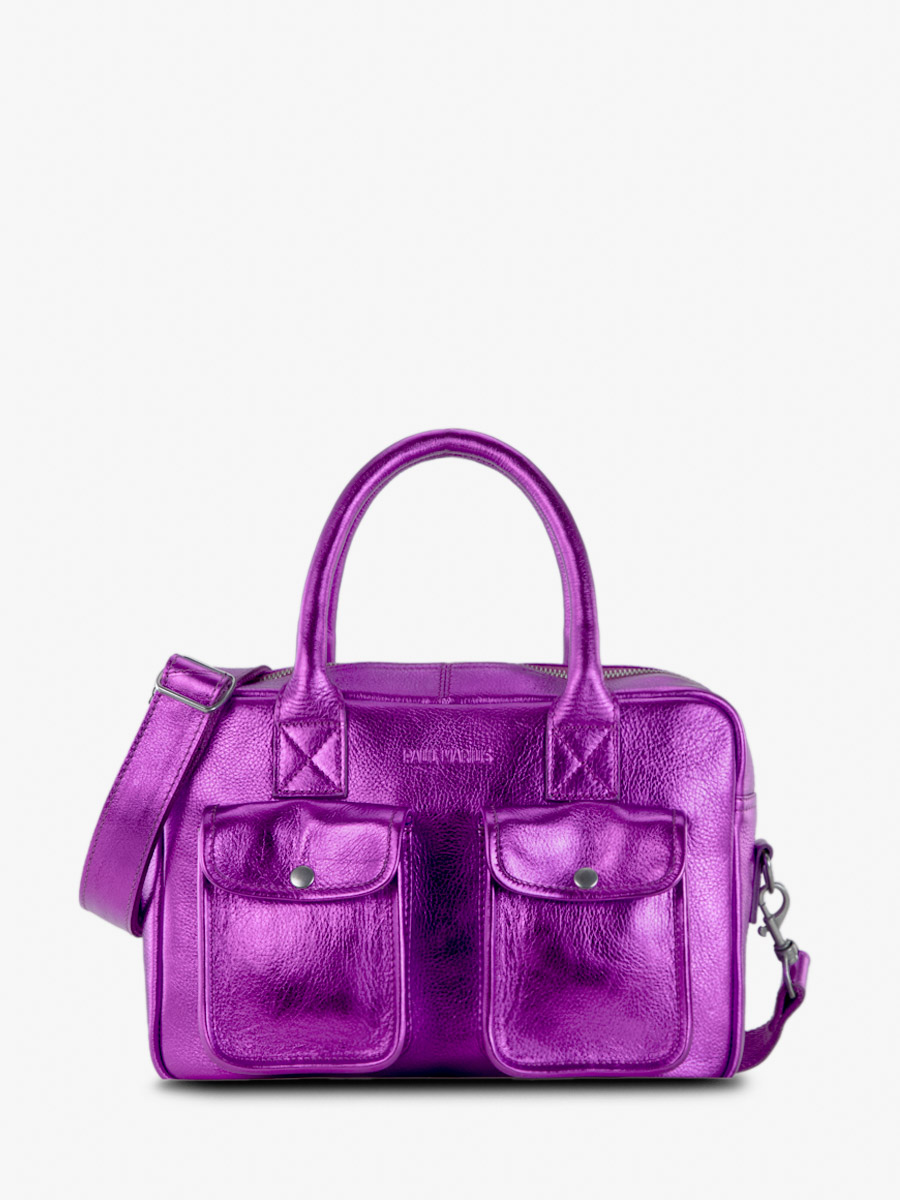 Fotoansicht-Vorderseite-Handtasche-Leder-violett-metallic-ledandy-s-bonbon-paul-marius-w04s-m-p