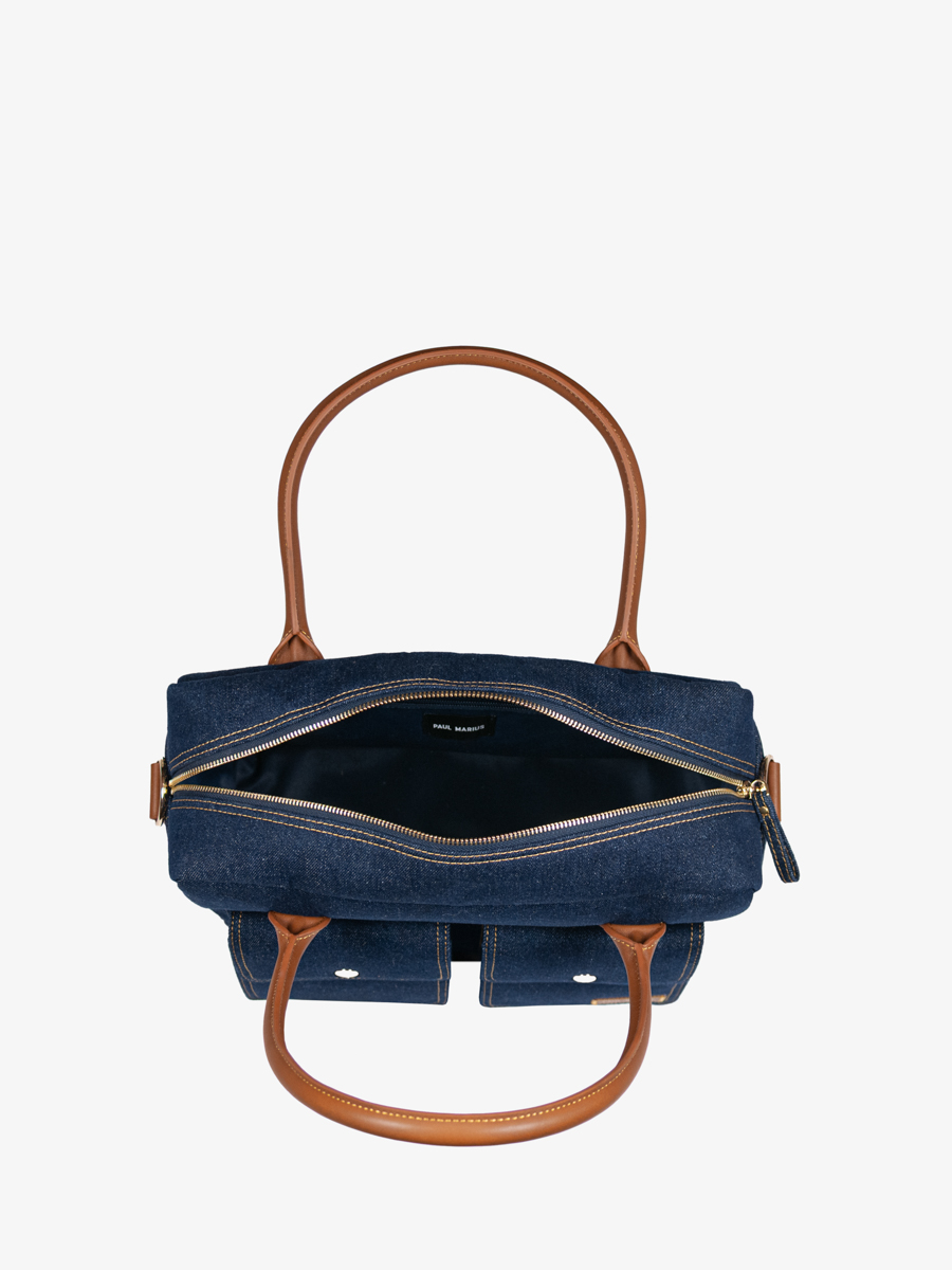 Handtasche blau Jean Ledandy's Denim Brut Innenansicht w04s dblue Denim