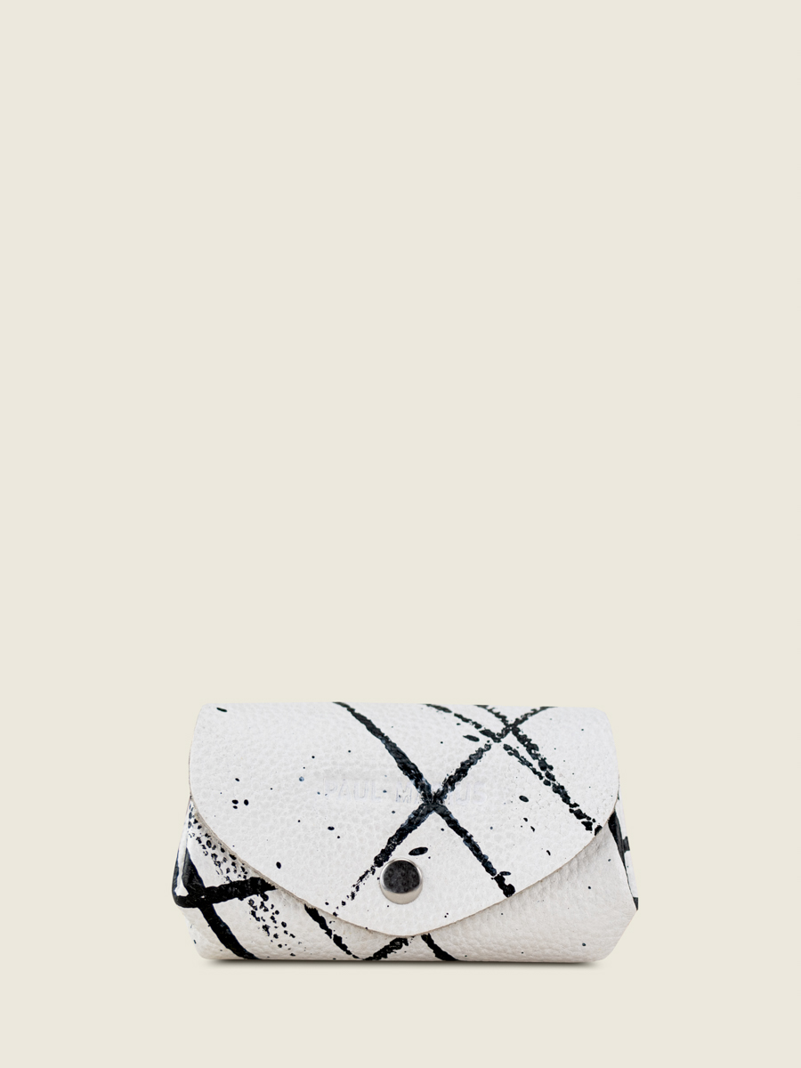 Geldbörse-weiß-schwarz-orange-legustave-arty-01-silber-ansicht-vorderseite-clp-art1-b-w