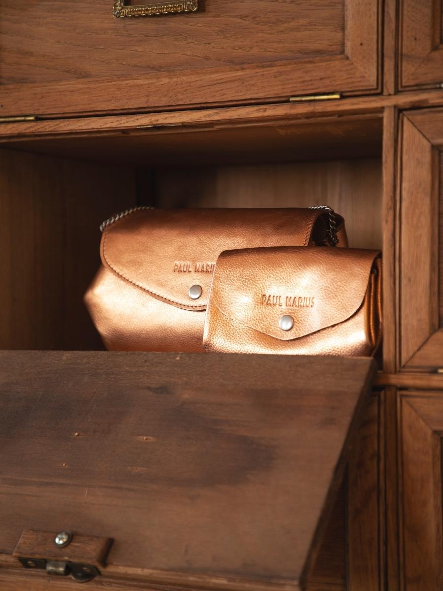 Tasche LeGustave M Gold-Rosé Innenansicht CLPM G-PI