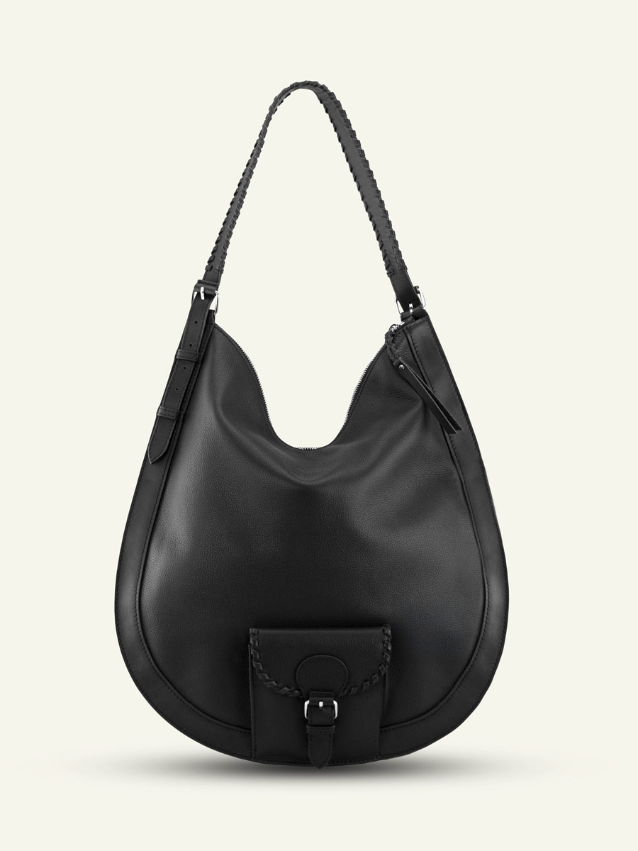 ledertasche-für-frauen-lehobo-xl-schwarz-vorderansicht