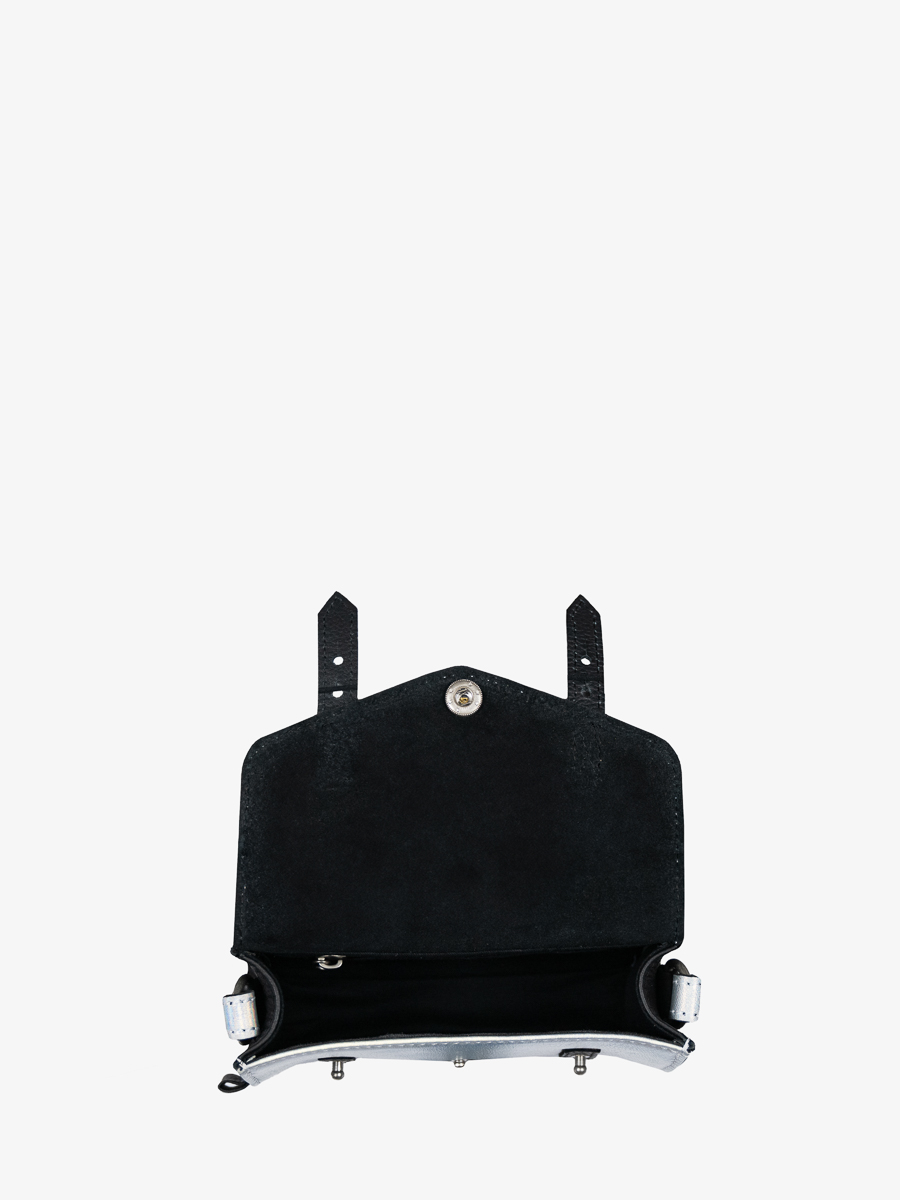 Umhängetasche LeMini Indispensable Givre holographisch schwarz Ansicht von vorne W08S GIV