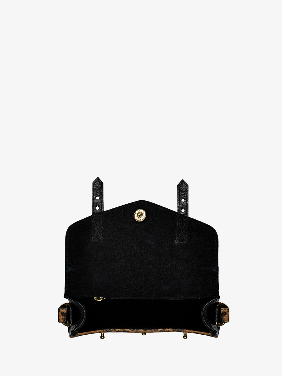 Umhängetasche LeMini Indispensable Leopard schwarz Innenansicht W08S LP B