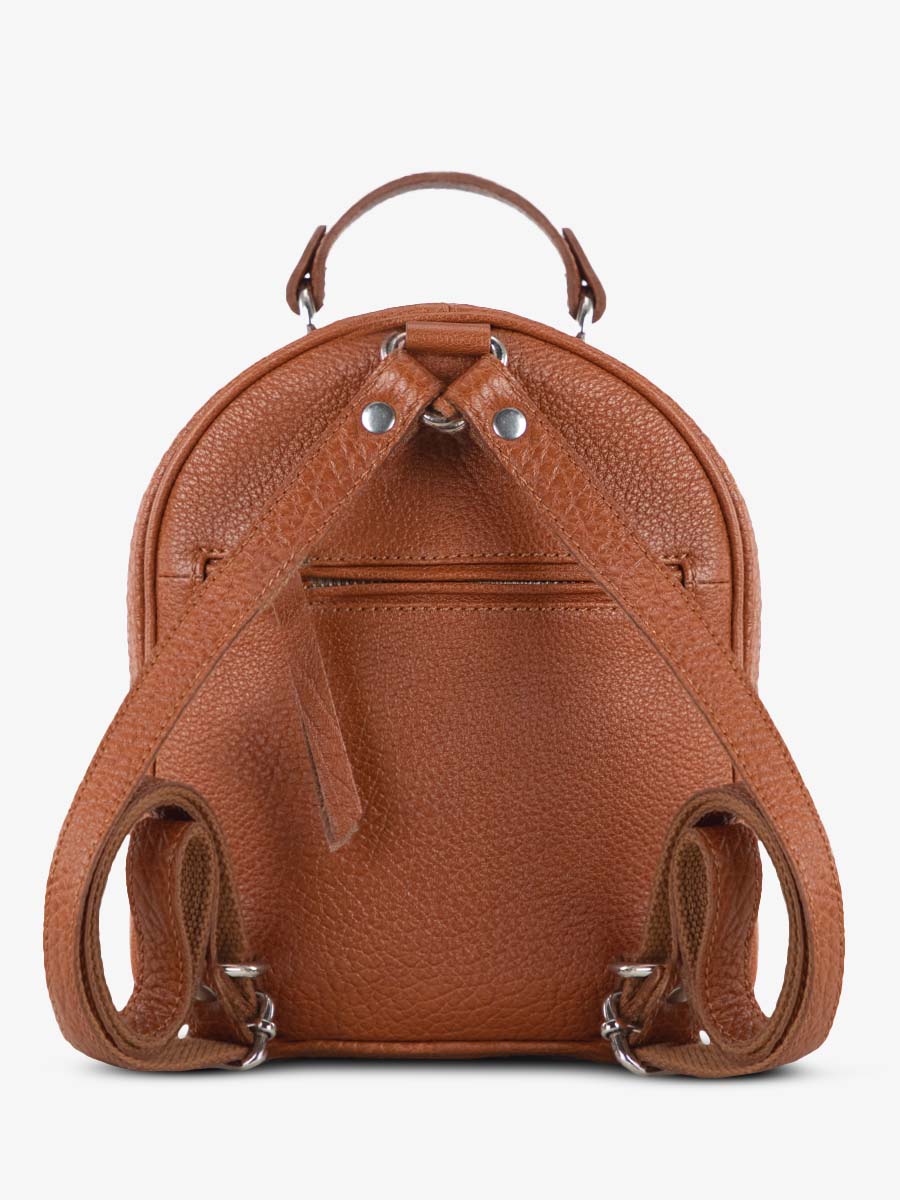 Rückansicht der kleinen Lederrucksack für Damen in Braun von Le Mini Intrepide in Natur von Paul Marius M37S L