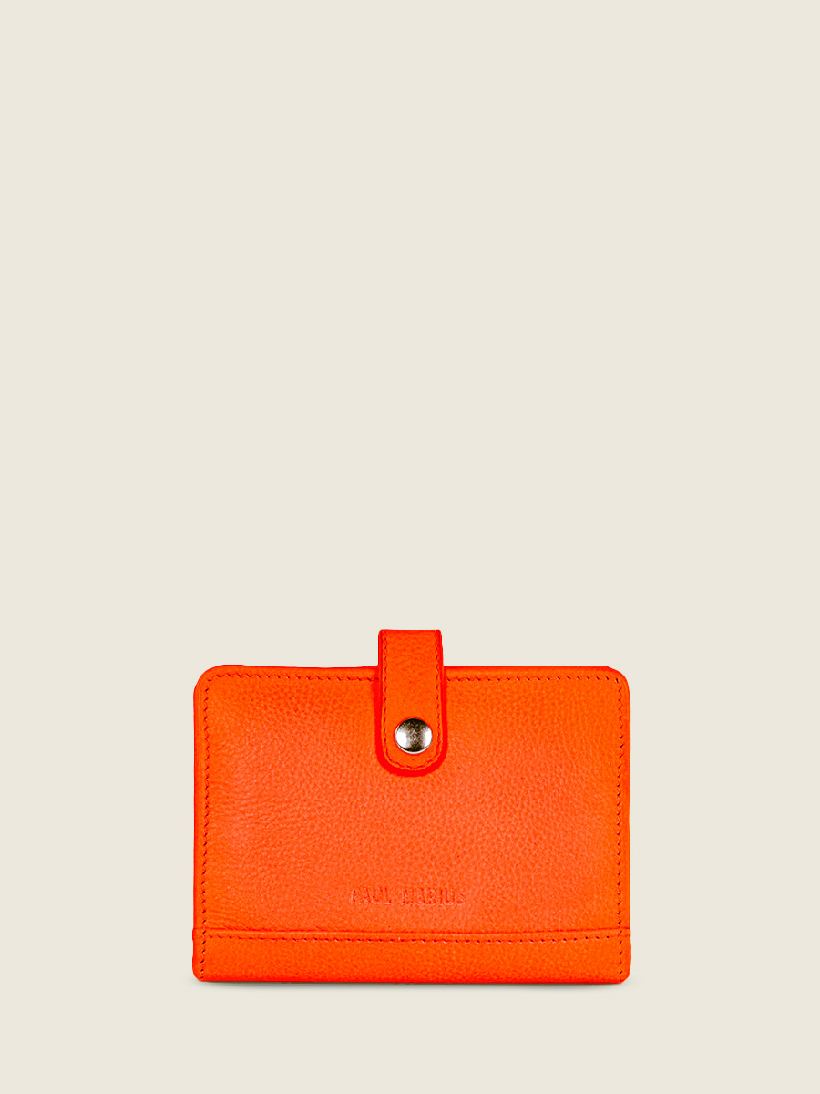 Fotoansicht-Seite-Brieftasche-Leder-orange-LePortefeuille Jeanne Neon Paul Marius M34 NE O