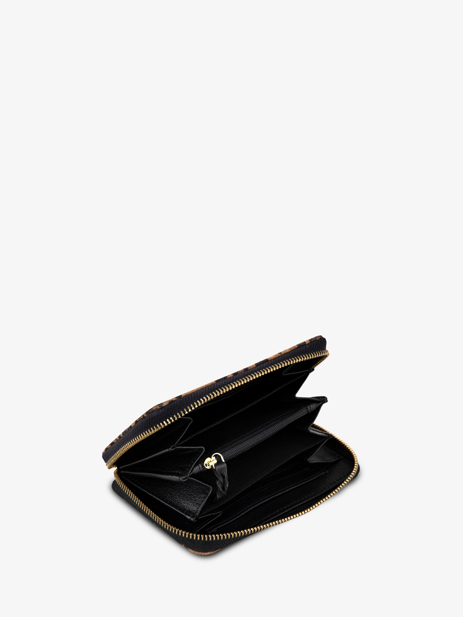 Brieftasche Alice Leopard schwarz Innenansicht M76 LP B