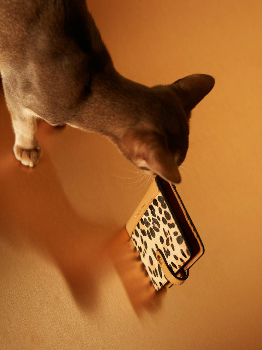 Geldbörse Jeanne Leopard Beige Ansicht von vorne m34-lp-bei