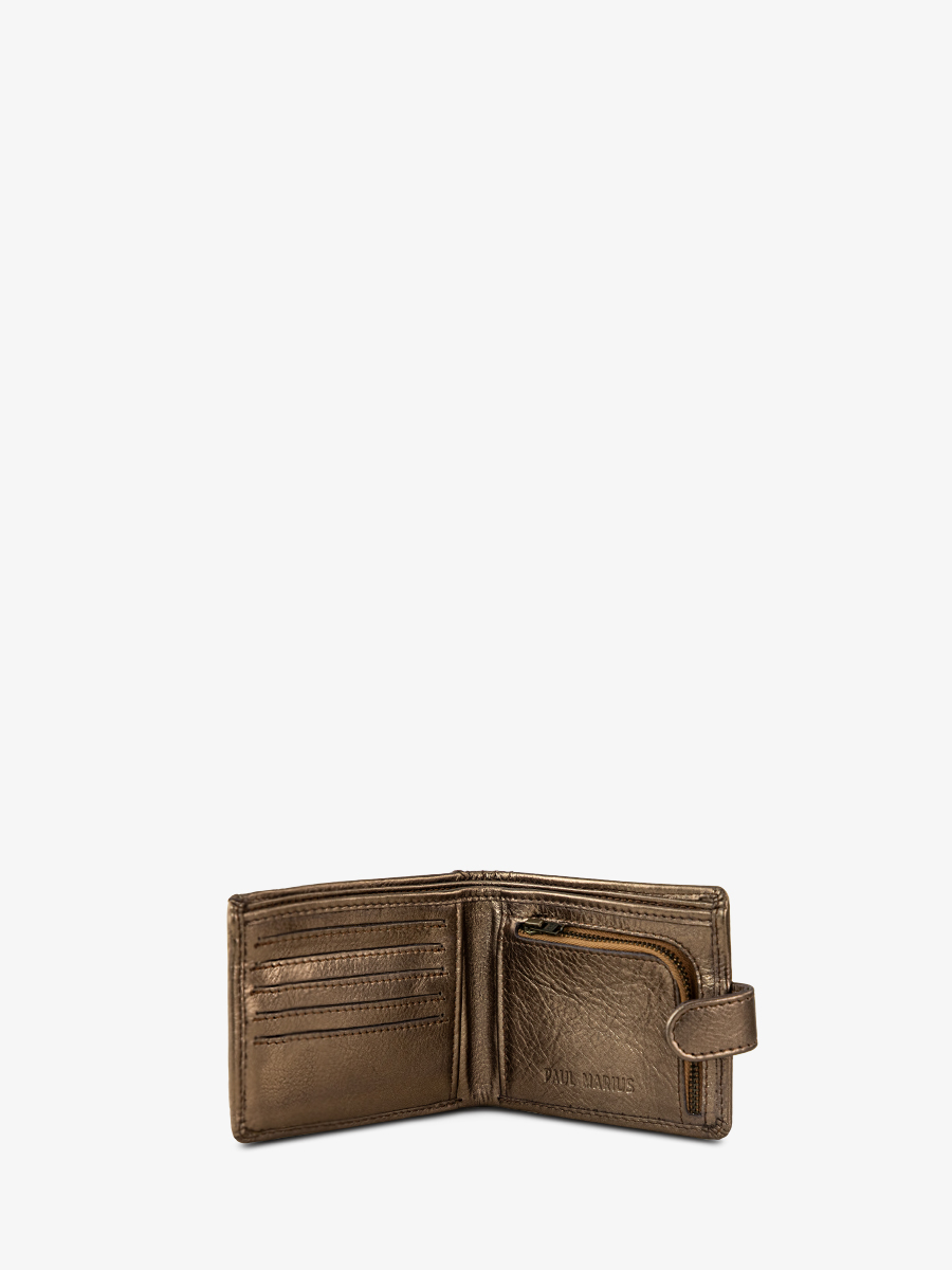 Foto-Innenansicht-Brieftasche-Leder-Damen-Kupfer-LePortefeuille Louise-Kupfer-Paul Marius-M30-C